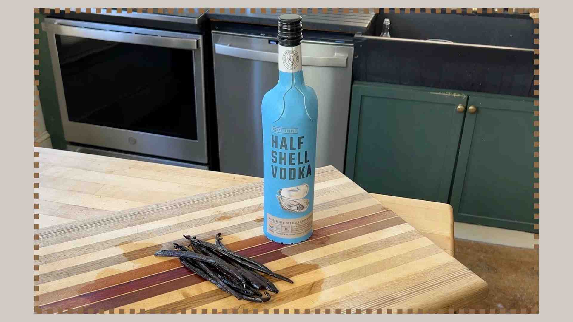 Making vanilla extract with Half Shell vodka