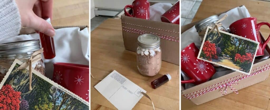 DIY Hot Cocoa Baskets using homemade vanilla extract